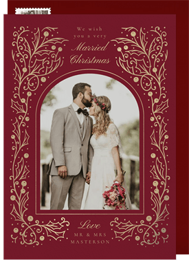 'Holly Arch' Christmas Greetings Card