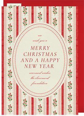 'Timeless Holly' Business Holiday Greetings Card