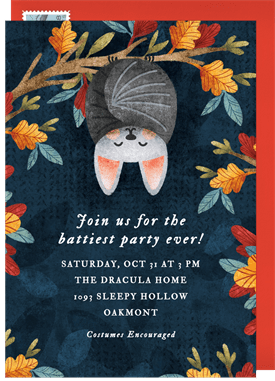 'Battiest Celebration' Halloween Invitation