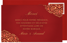 'Mehndi' Wedding Thank You Note