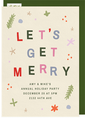 'Let's Get Merry' Holiday Party Invitation