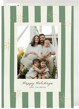 'Stripes & Snowflakes' Holiday Greetings Card