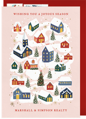 'Winter Town' Business Holiday Greetings Card