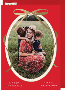 'Shimmering Bow' Christmas Greetings Card