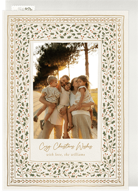 'Holly Border' Christmas Greetings Card