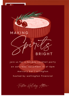 'Festive Coupe' Business Holiday Party Invitation