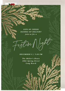 'Scattered Sprigs' Holiday Party Invitation