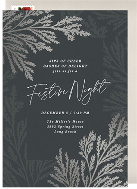 'Scattered Sprigs' Holiday Party Invitation