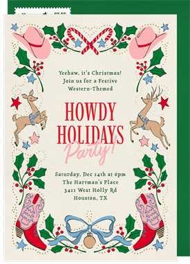 'Howdy Holidays' Holiday Party Invitation