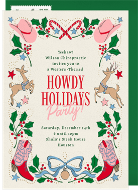 'Howdy Holidays' Business Holiday Party Invitation