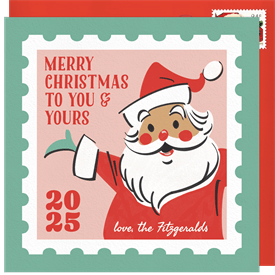 'Santa Stamp' Christmas Greetings Card