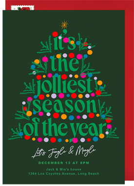 'Jolly Tree' Holiday Party Invitation