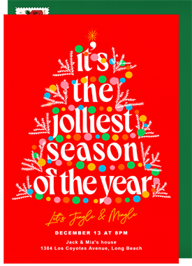 'Jolly Tree' Holiday Party Invitation