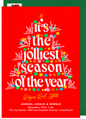 'Jolly Tree' Business Holiday Party Invitation