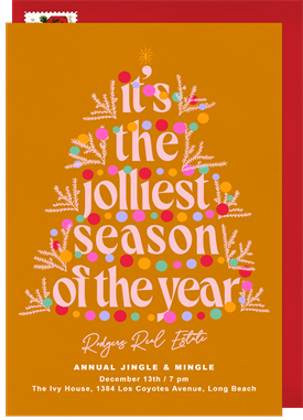 'Jolly Tree' Business Holiday Party Invitation