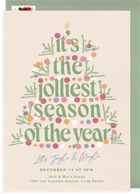 'Jolly Tree' Holiday Party Invitation