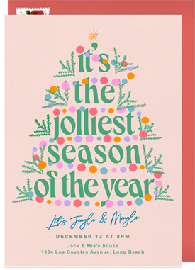'Jolly Tree' Holiday Party Invitation