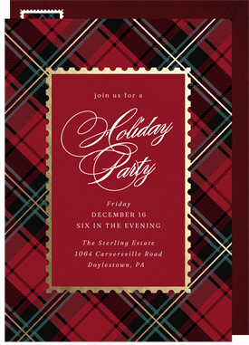 'Rich Tartan' Holiday Party Invitation