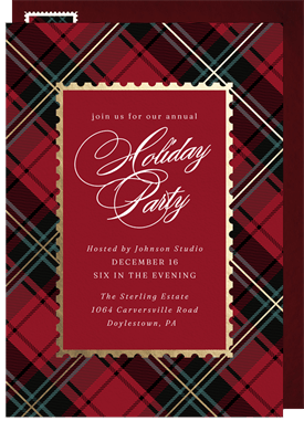 'Rich Tartan' Business Holiday Party Invitation
