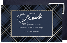 'Rich Tartan' Christmas Party Thank You Note