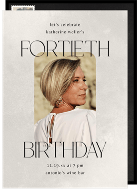 'Simple Milestone' Adult Birthday Invitation