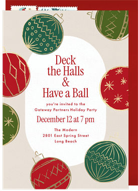 'Have A Ball' Business Holiday Party Invitation