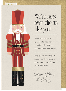 'Punny Nutcracker' Business Holiday Greetings Card