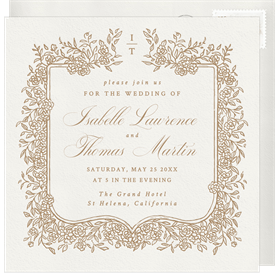 'Delicate Floral Border' Wedding Invitation