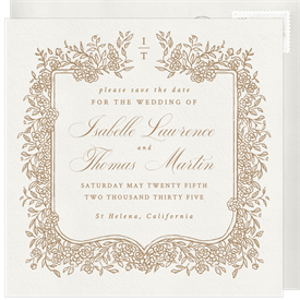 'Delicate Floral Border' Wedding Save the Date