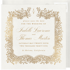 'Delicate Floral Border' Wedding Save the Date