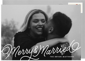 'Merry Married Script' Christmas Greetings Card