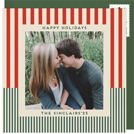 'Double Stripes' Holiday Greetings Card