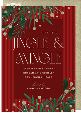 'Festive Winter Florals' Business Holiday Party Invitation