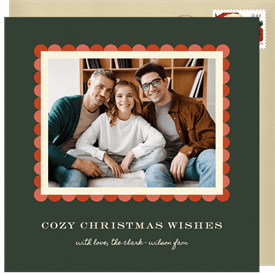 'Two Tone Scallop' Christmas Greetings Card