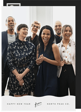 'Modern Wave' Business New Year's Greeting Card