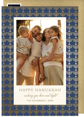 'Golden Menorahs' Hanukkah Card