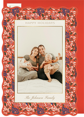 'Festive Botanical Border' Holiday Greetings Card