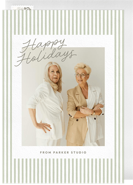 'Clean Stripes' Business Holiday Greetings Card