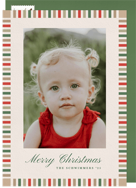 'Festive Preppy Border' Christmas Greetings Card