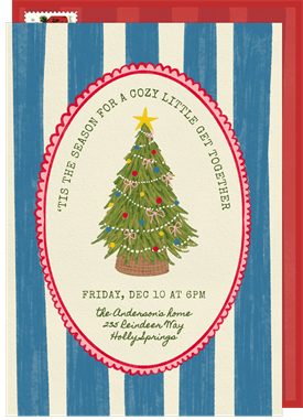 'Charming Tree' Holiday Party Invitation