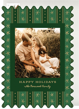 'Festive Ric-Rac Edge' Holiday Greetings Card