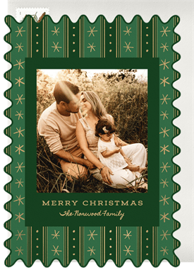 'Festive Ric-Rac Edge' Christmas Greetings Card