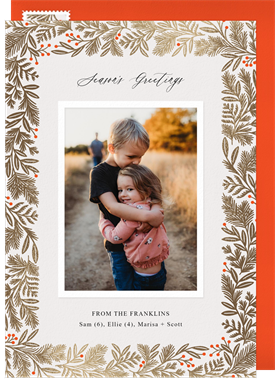 'Gilded Botanical Frame' Holiday Greetings Card