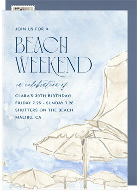 'Beach Weekend' Adult Birthday Invitation