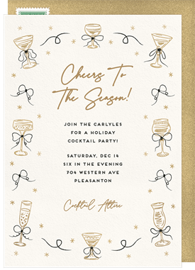 'Spirts and Ribbons' New Year's Party Invitation