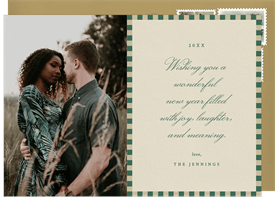 'Sweet Checkered Border' New Year's Greeting Card