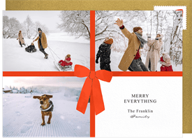 'Bow on Top' Christmas Greetings Card