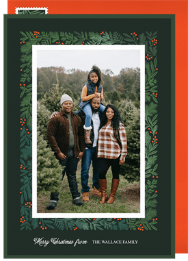 'Watercolor Botanical Frame' Christmas Greetings Card