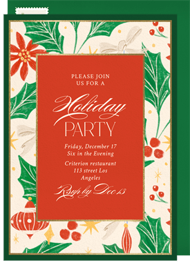 'Yuletide Botanicals' Holiday Party Invitation