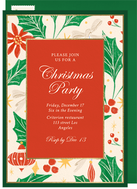 'Yuletide Botanicals' Christmas Party Invitation